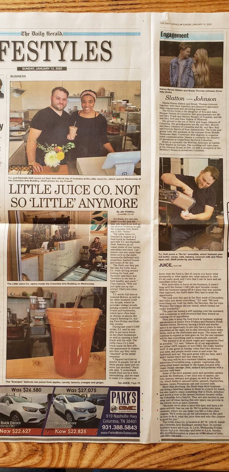 Little Juice Company | restaurant | 307 W 11th St #7, Columbia, TN 38401, USA | 9315486464 OR +1 931-548-6464