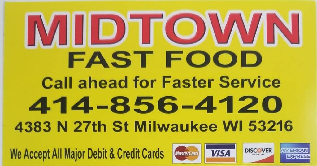 Midtown Fast Food | restaurant | 4383 N 27th St, Milwaukee, WI 53216, USA | 4148564120 OR +1 414-856-4120