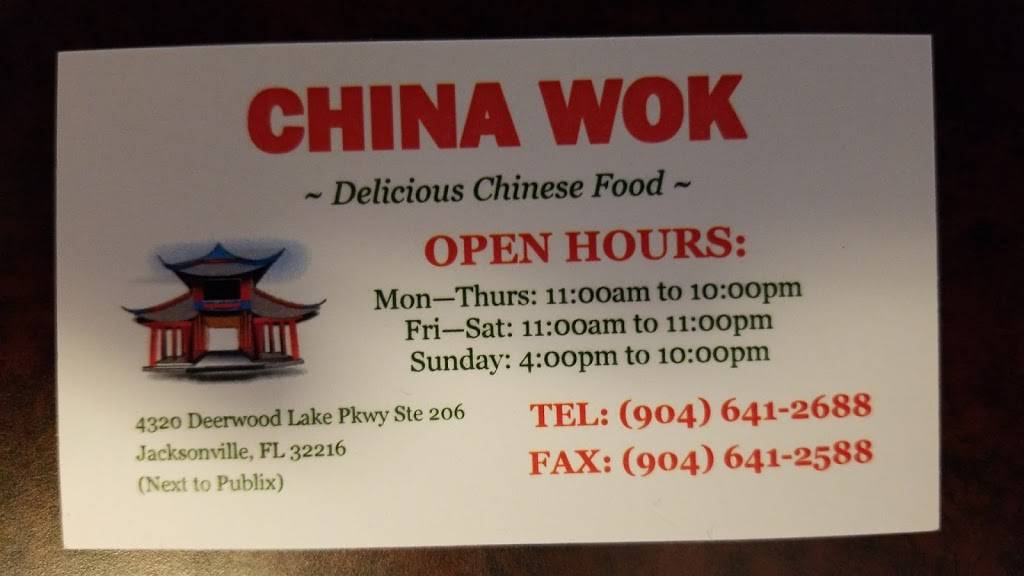China Wok | meal delivery | 4320 Deerwood Lake Pkwy Suite #206, Jacksonville, FL 32216, USA | 9046412688 OR +1 904-641-2688