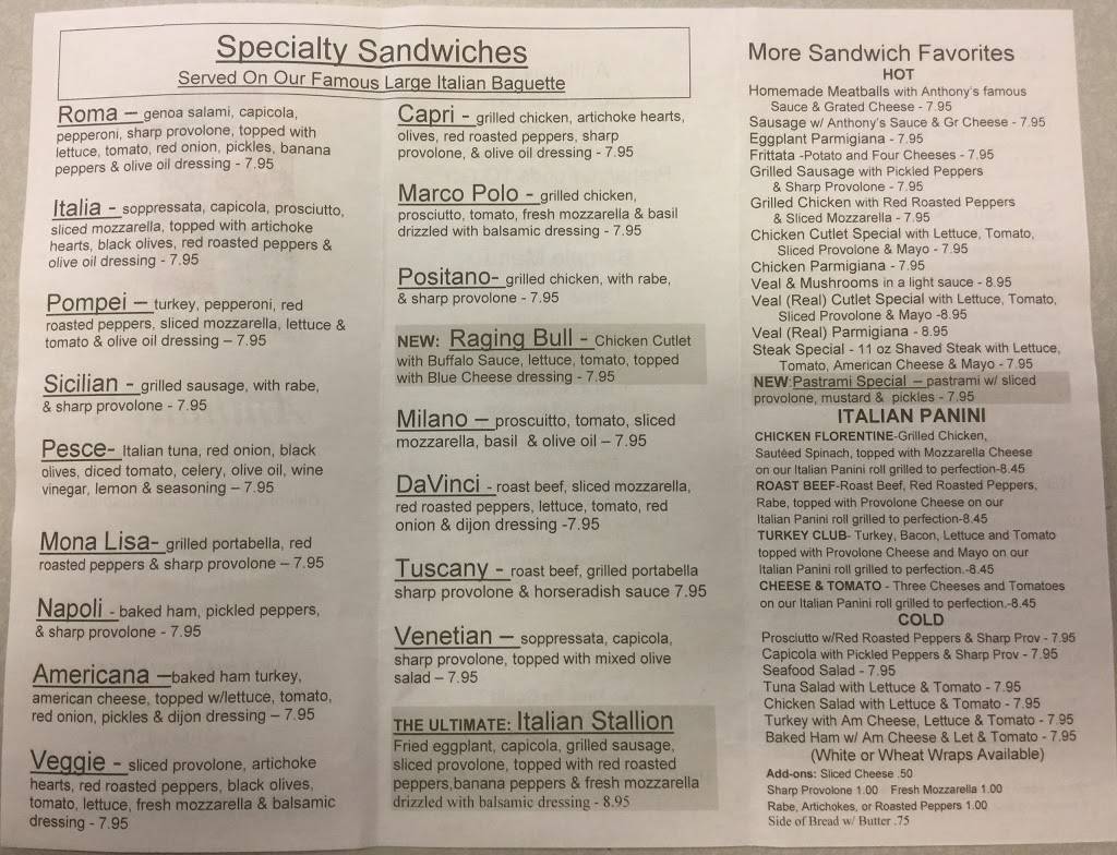 Anthonys Old World Deli | restaurant | 400 Warwick Ave, Warwick, RI 02888, USA | 4014619100 OR +1 401-461-9100