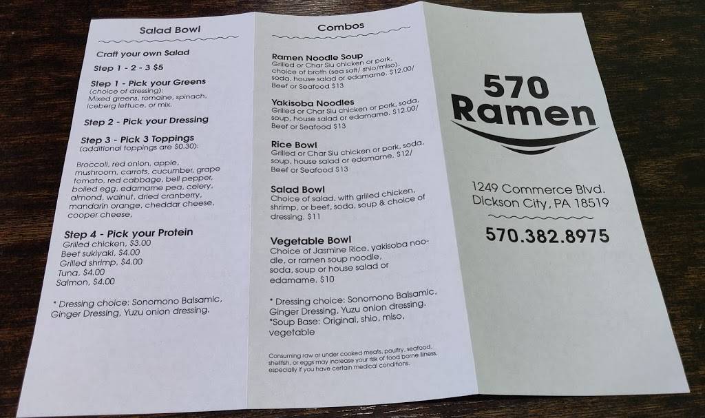 570 Ramen | restaurant | 1249 Commerce Blvd, Dickson City, PA 18519, USA | 5703828975 OR +1 570-382-8975