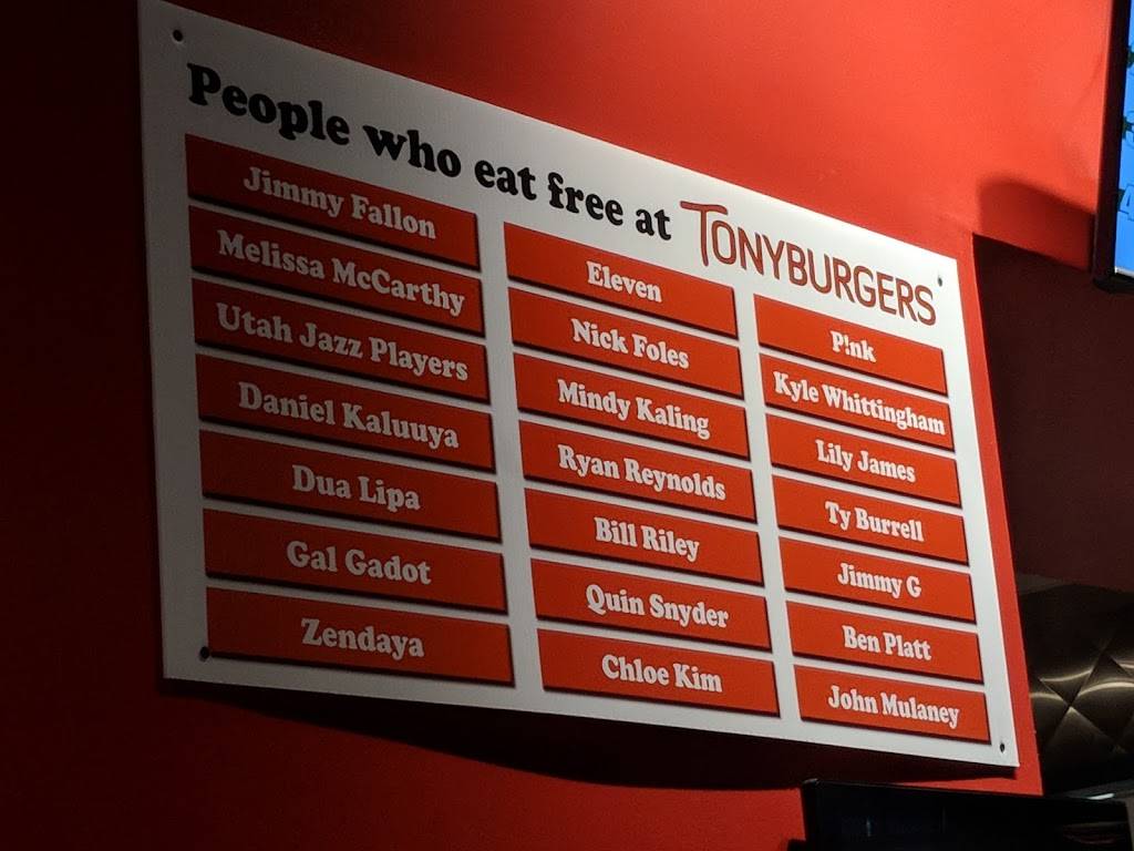 Tonyburgers - South Jordan | restaurant | 1685 Towne Center Dr, South Jordan, UT 84095, USA | 8016791194 OR +1 801-679-1194