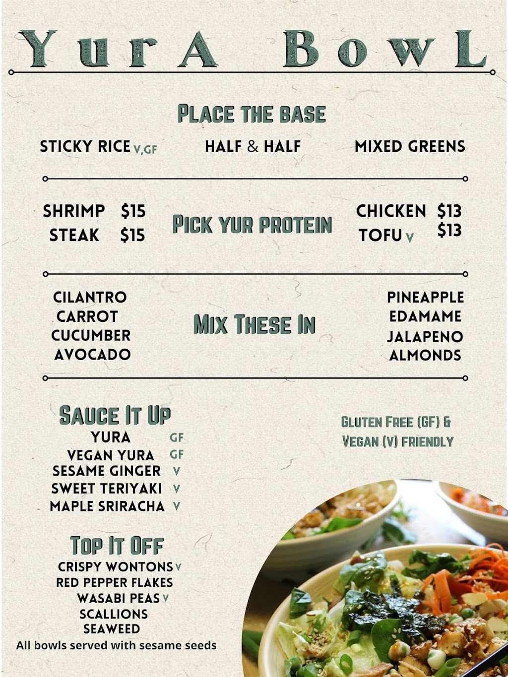 Yura Bowl Food Truck | restaurant | 4473 Columbus Rd, Granville, OH 43023, USA | 7404046158 OR +1 740-404-6158