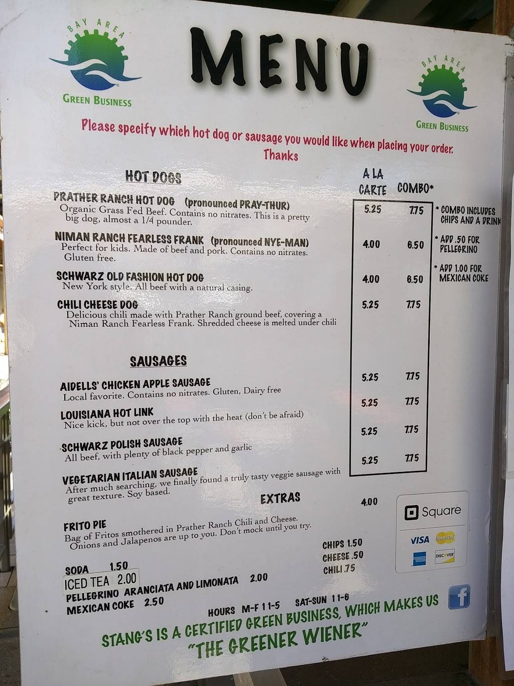 Stangs Hot Dogs & Sausages | restaurant | 1618 Redwood Hwy, Corte Madera, CA 94925, USA | 4152505613 OR +1 415-250-5613