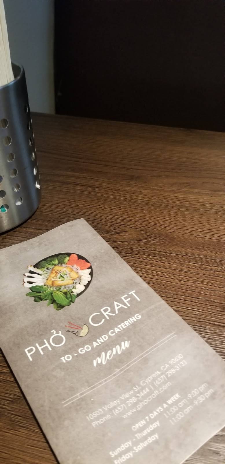PhoCraft | restaurant | 10503 Valley View St, Cypress, CA 90630, USA | 6572983444 OR +1 657-298-3444