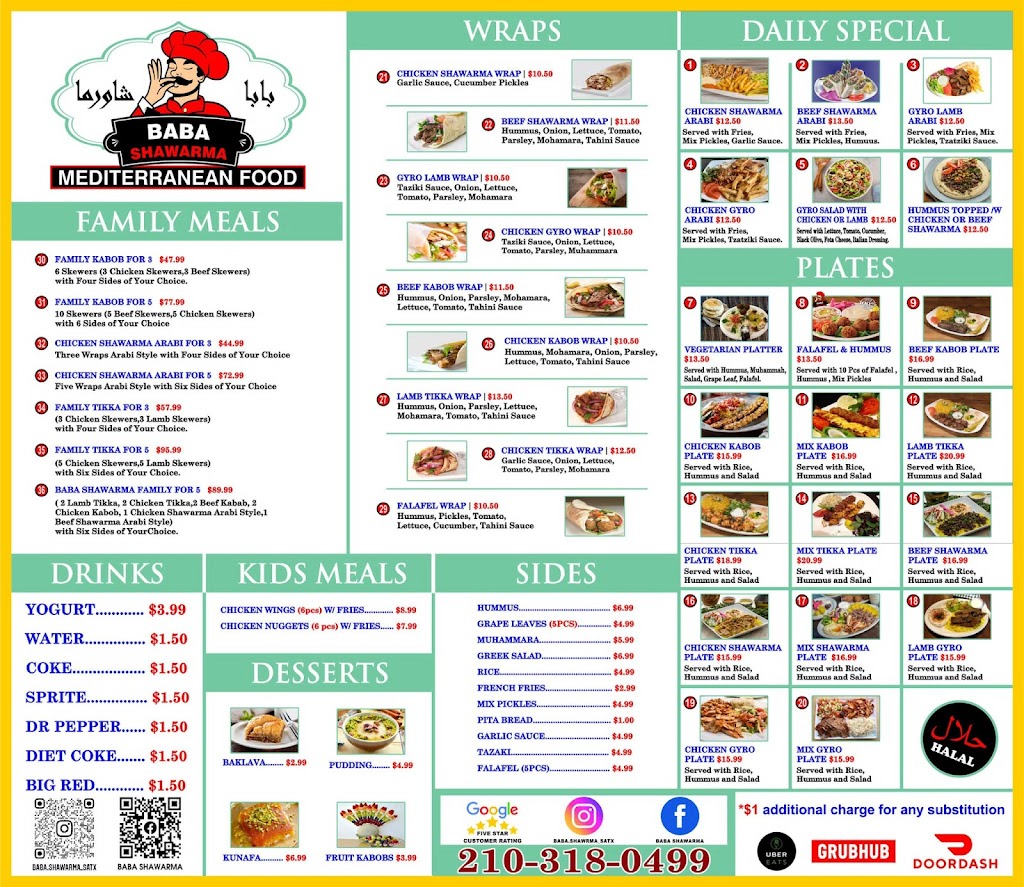Baba Shawarma Food Truck | restaurant | 5643 Fredericksburg Rd, San Antonio, TX 78229, USA | 7265822122 OR +1 726-582-2122