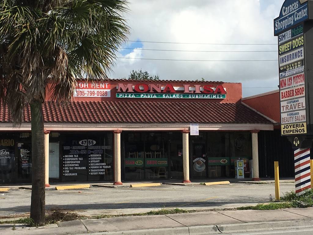 Mona Lisa Pizza & Subs | meal delivery | 4751 SW 8th St, Miami, FL 33134, USA | 3054457500 OR +1 305-445-7500