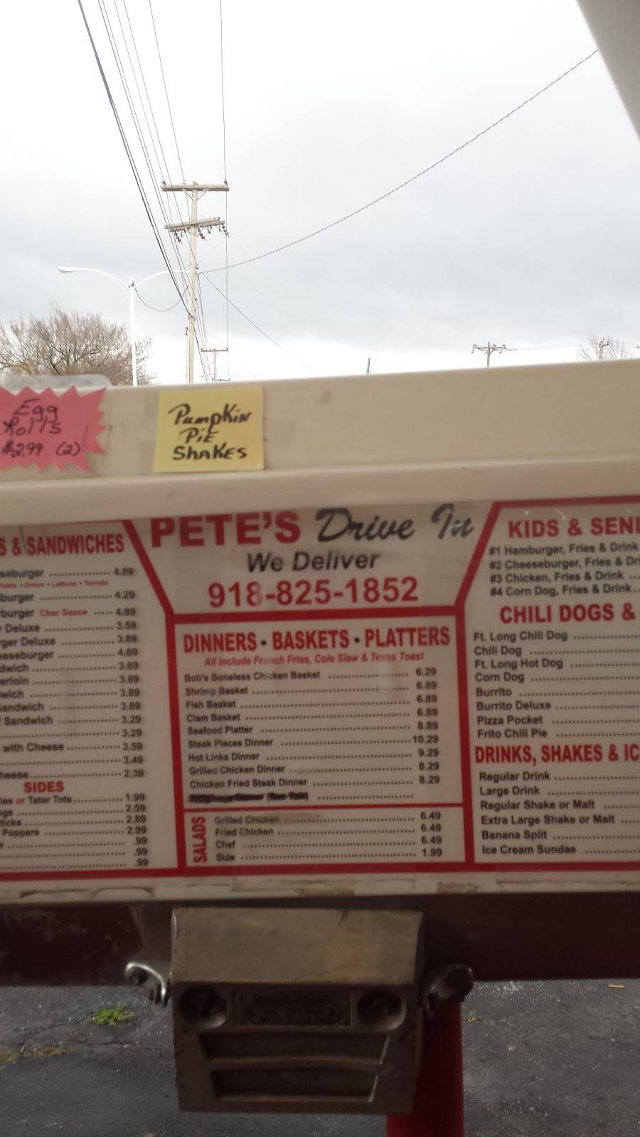 Petes Drive-In | restaurant | 706 E C St, Pryor, OK 74361, USA | 9188251852 OR +1 918-825-1852