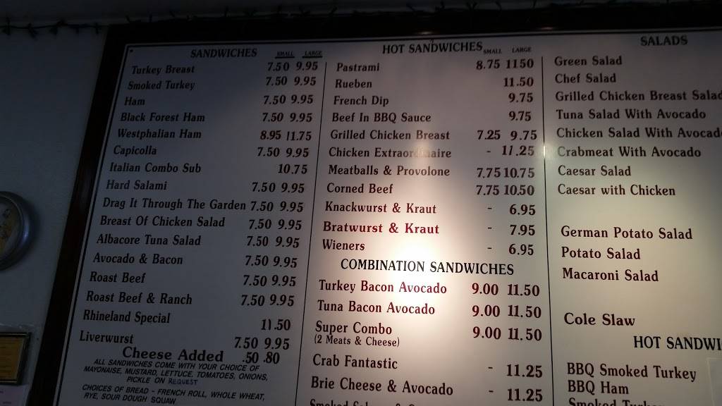 Rhineland Deli | restaurant | 2346 Thousand Oaks Blvd, Thousand Oaks, CA 91362, USA | 8054962045 OR +1 805-496-2045