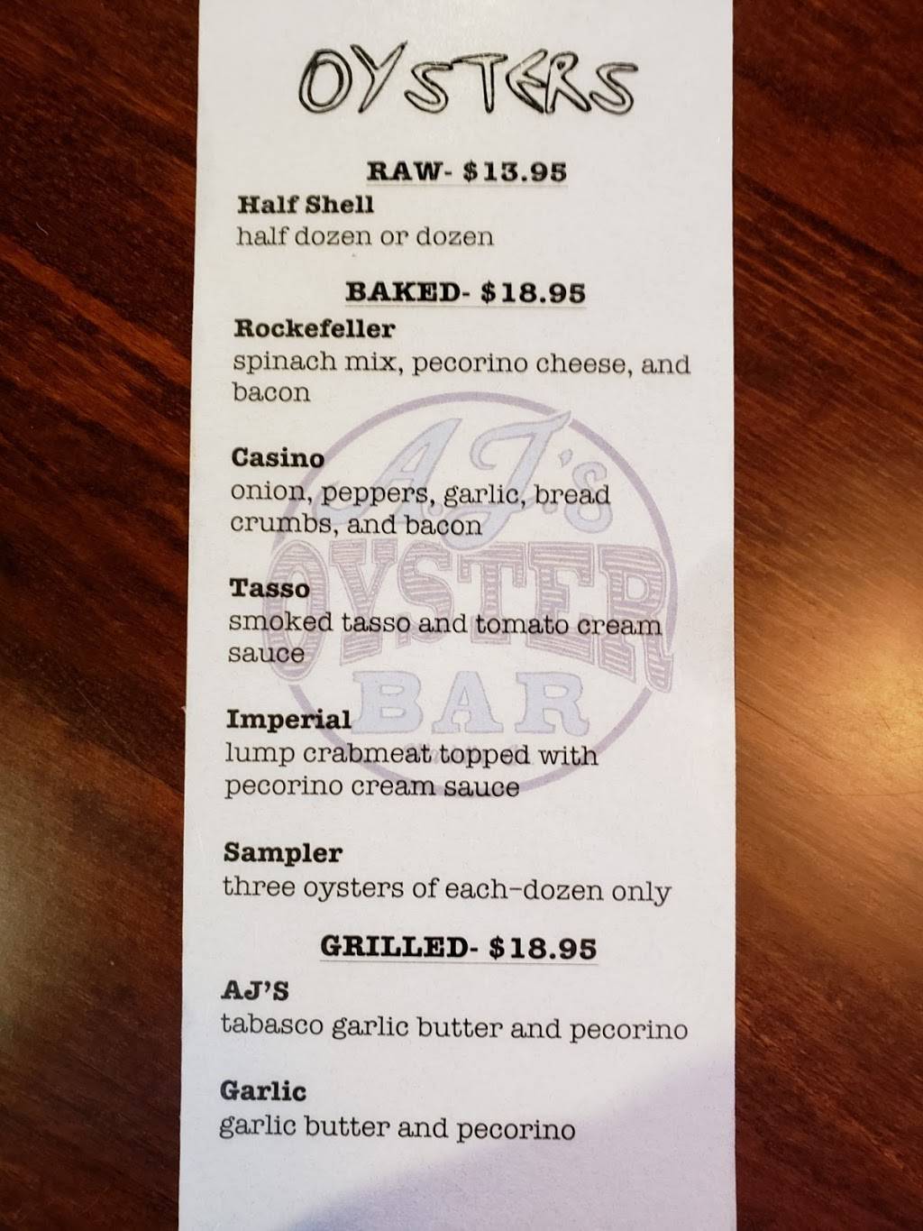 AJs Oyster Bar | restaurant | 2100 Roswell Rd, Marietta, GA 30062, USA | 6789990767 OR +1 678-999-0767