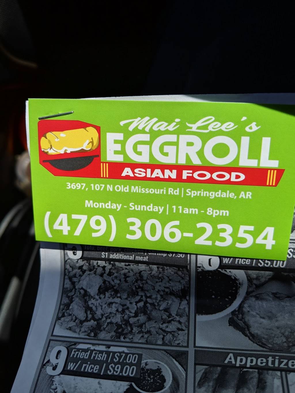 Mai Lees Eggroll Asian Food | restaurant | 3697 107 N Old Missouri Rd, Springdale, AR 72764, USA | 4793062354 OR +1 479-306-2354