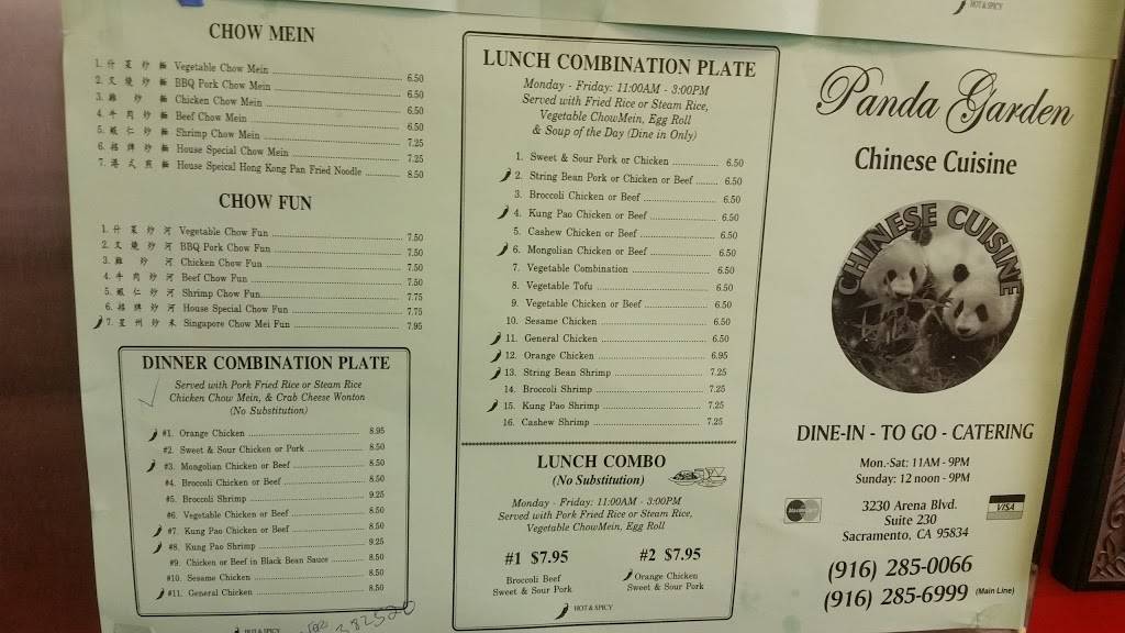 Panda Garden | restaurant | 3230 Arena Blvd, Sacramento, CA 95834, USA | 9162856999 OR +1 916-285-6999