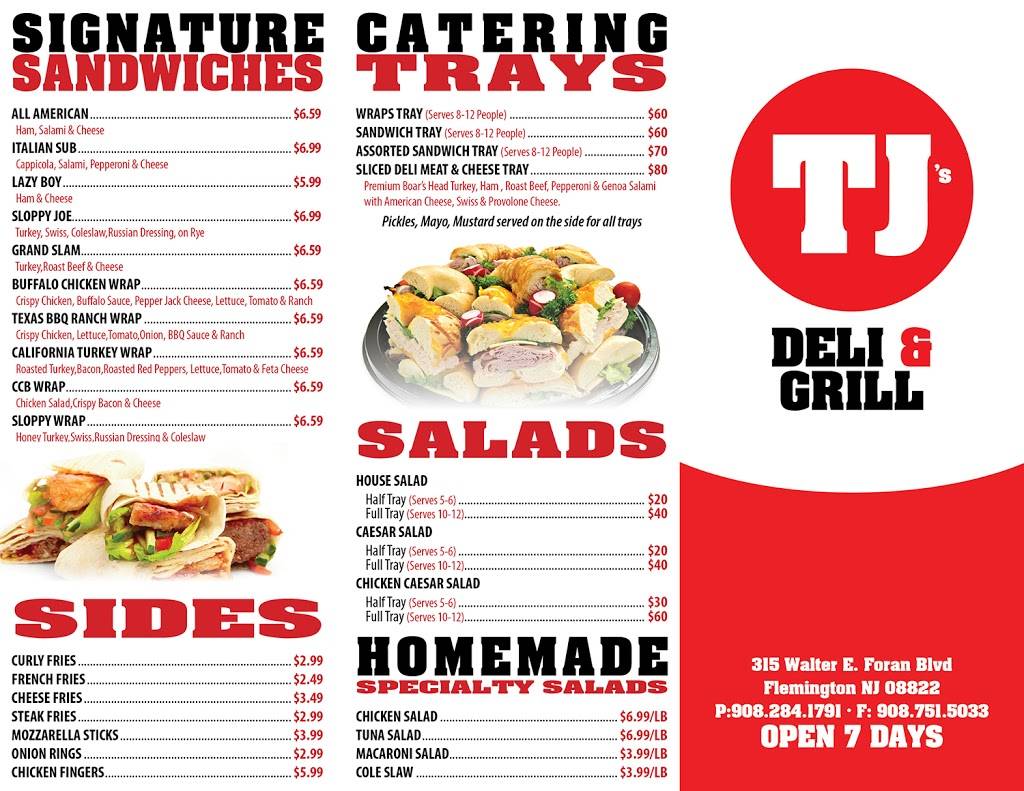TJs Deli & Grill | restaurant | 14 Walter E Foran Blvd, Flemington, NJ 08822, USA | 9082841791 OR +1 908-284-1791