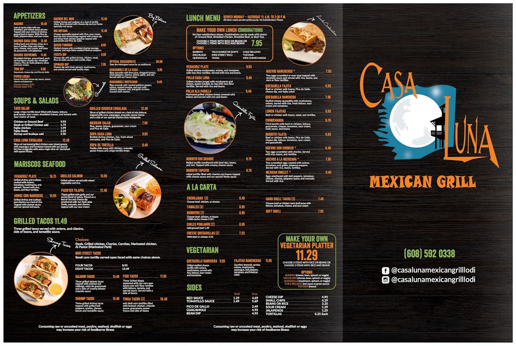 Casa Luna Mexican Grill Lodi WI | restaurant | 111 S Main St, Lodi, WI 53555, USA | 6085920338 OR +1 608-592-0338