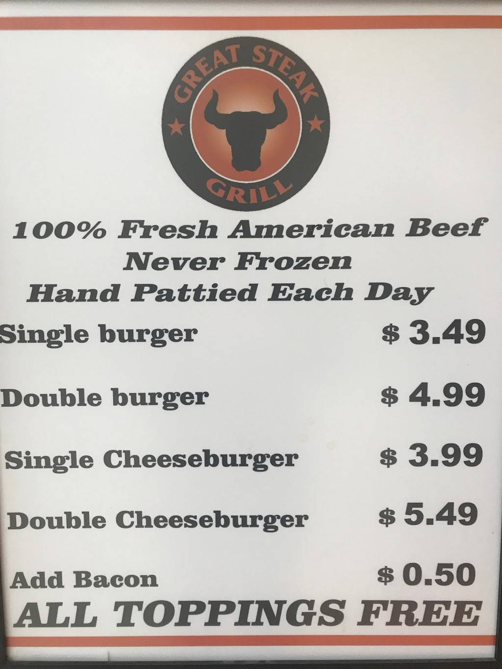 Great Steak Grill | meal takeaway | Grand Central Mall, Vienna, WV 26105, USA | 3044288889 OR +1 304-428-8889