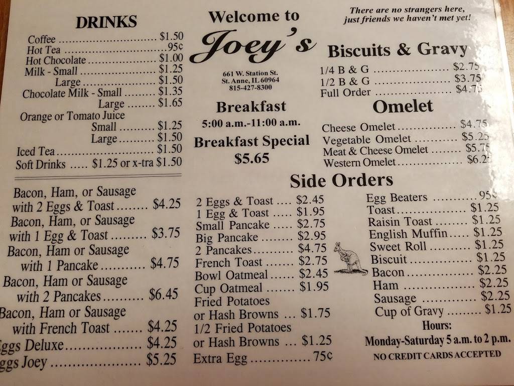 Joeys | restaurant | 661 W Station St, St Anne, IL 60964, USA | 8154278300 OR +1 815-427-8300