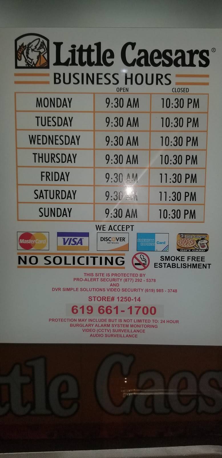 Little Caesars Pizza | meal takeaway | 2368 Paseo De Las Americas, San Diego, CA 92154, USA | 6196611700 OR +1 619-661-1700