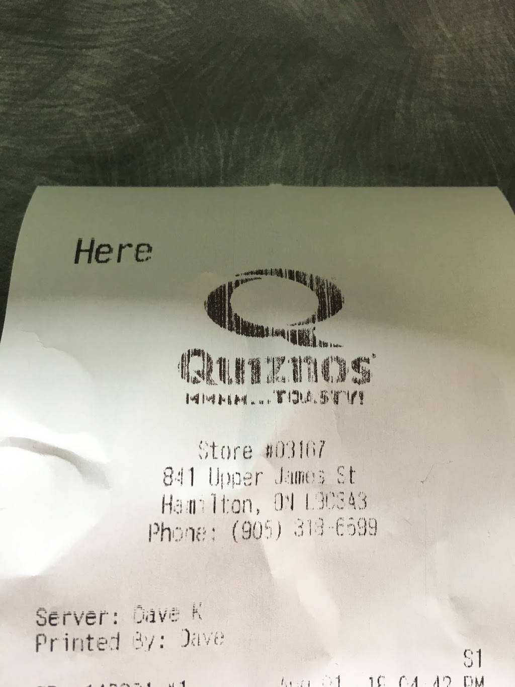 Quiznos | restaurant | 841 Upper James St, Hamilton, ON L9C 3A3, Canada | 9053186699 OR +1 905-318-6699