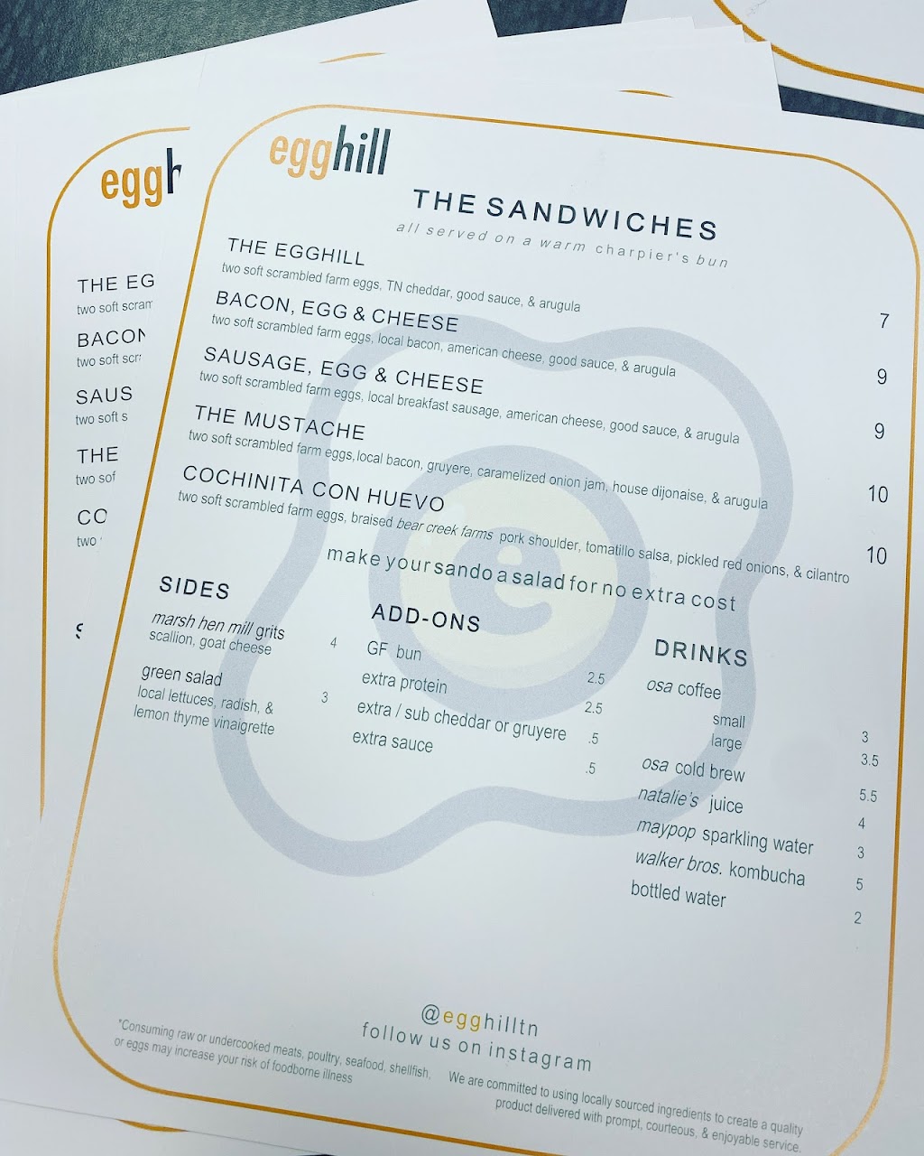 Egghill | restaurant | 1201 Villa Pl #101, Nashville, TN 37212, USA | 6156786691 OR +1 615-678-6691