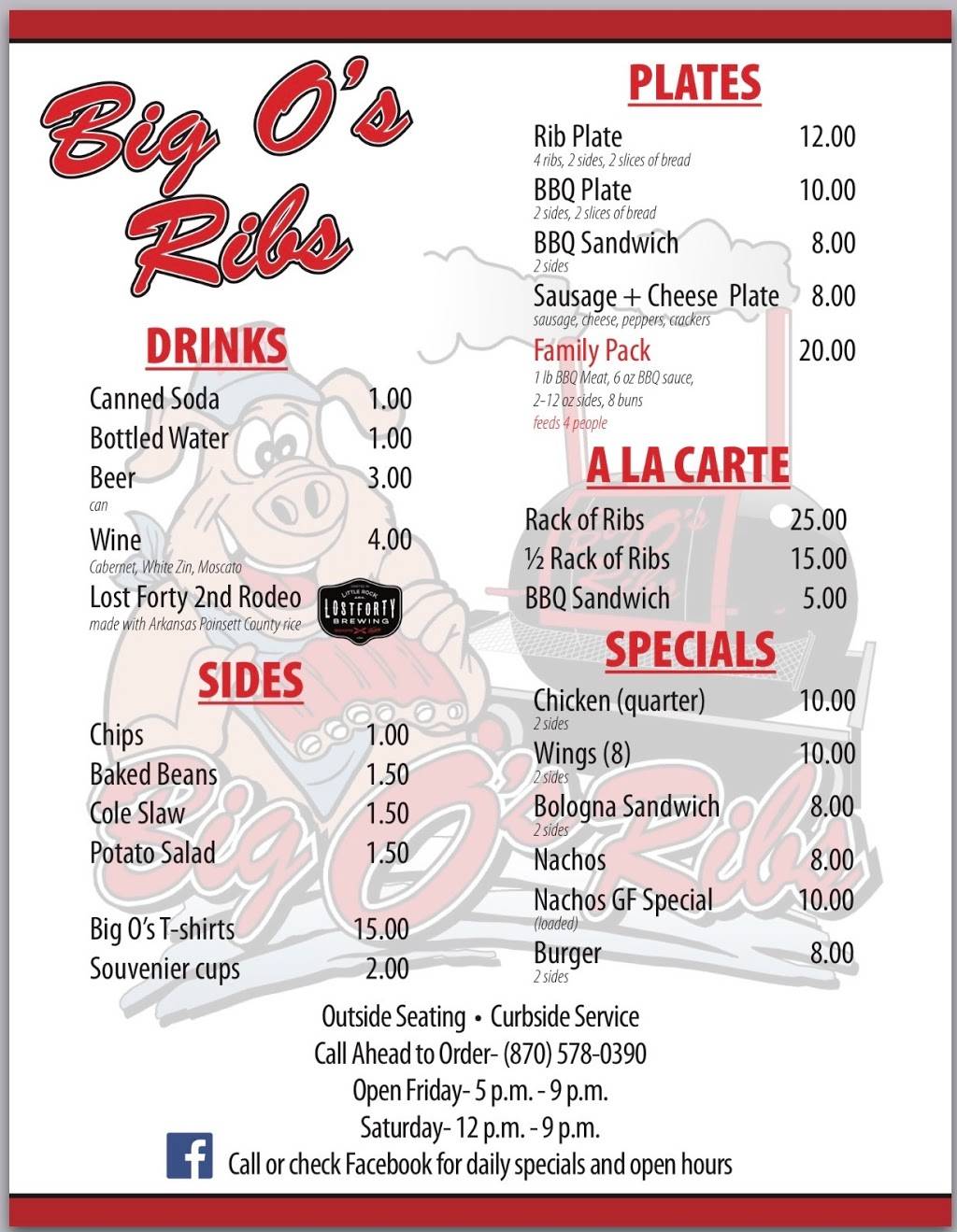 Big Os Ribs | restaurant | 211 S Main St, Harrisburg, AR 72432, USA | 8705780390 OR +1 870-578-0390
