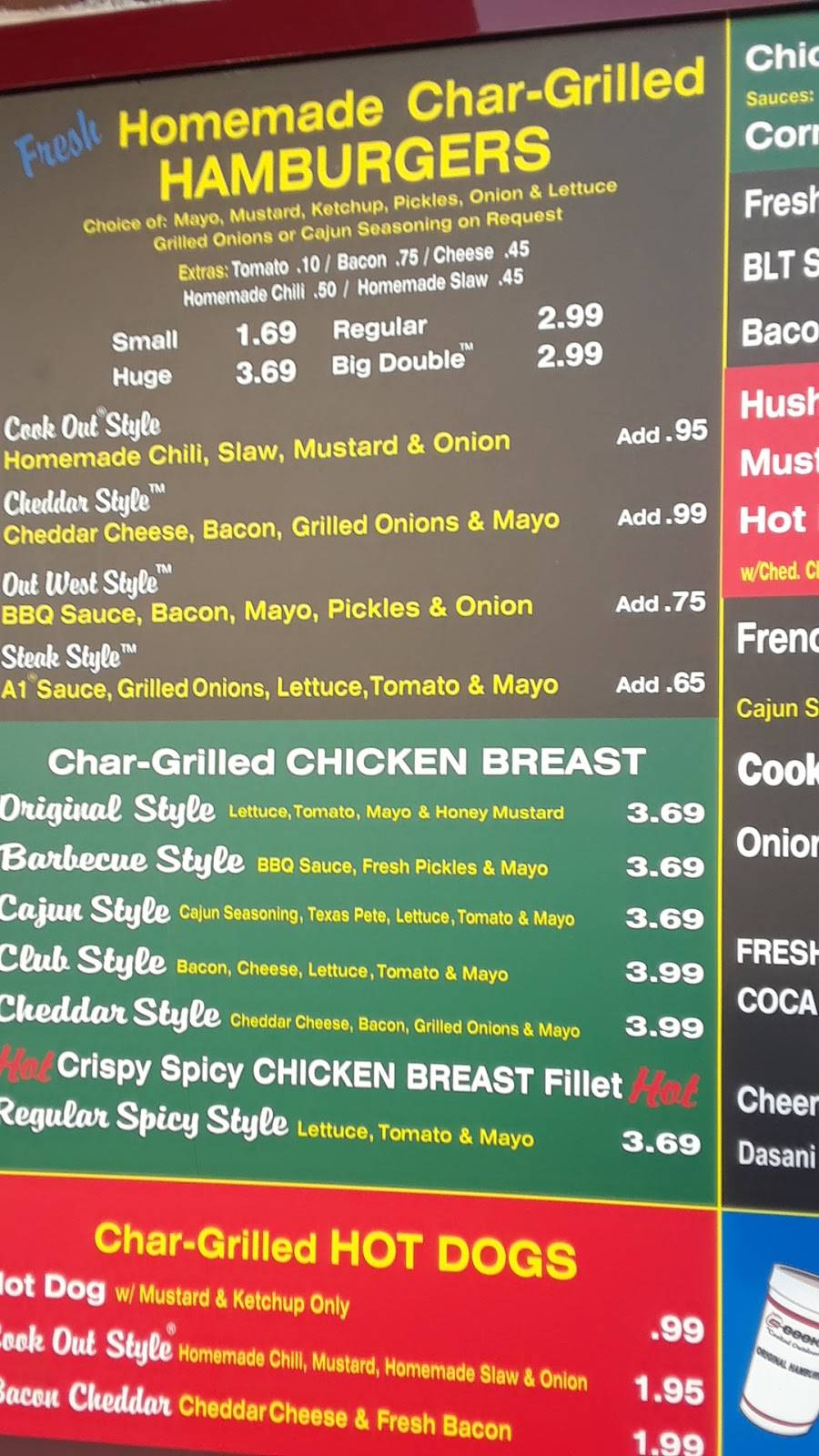 Cook Out | restaurant | 703 N Main St, Summerville, SC 29483, USA | 8438516243 OR +1 843-851-6243