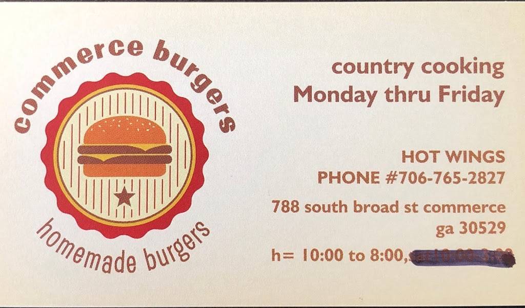 Commerce Hamburgers | restaurant | 788 S Broad St, Commerce, GA 30529, USA | 7067652827 OR +1 706-765-2827