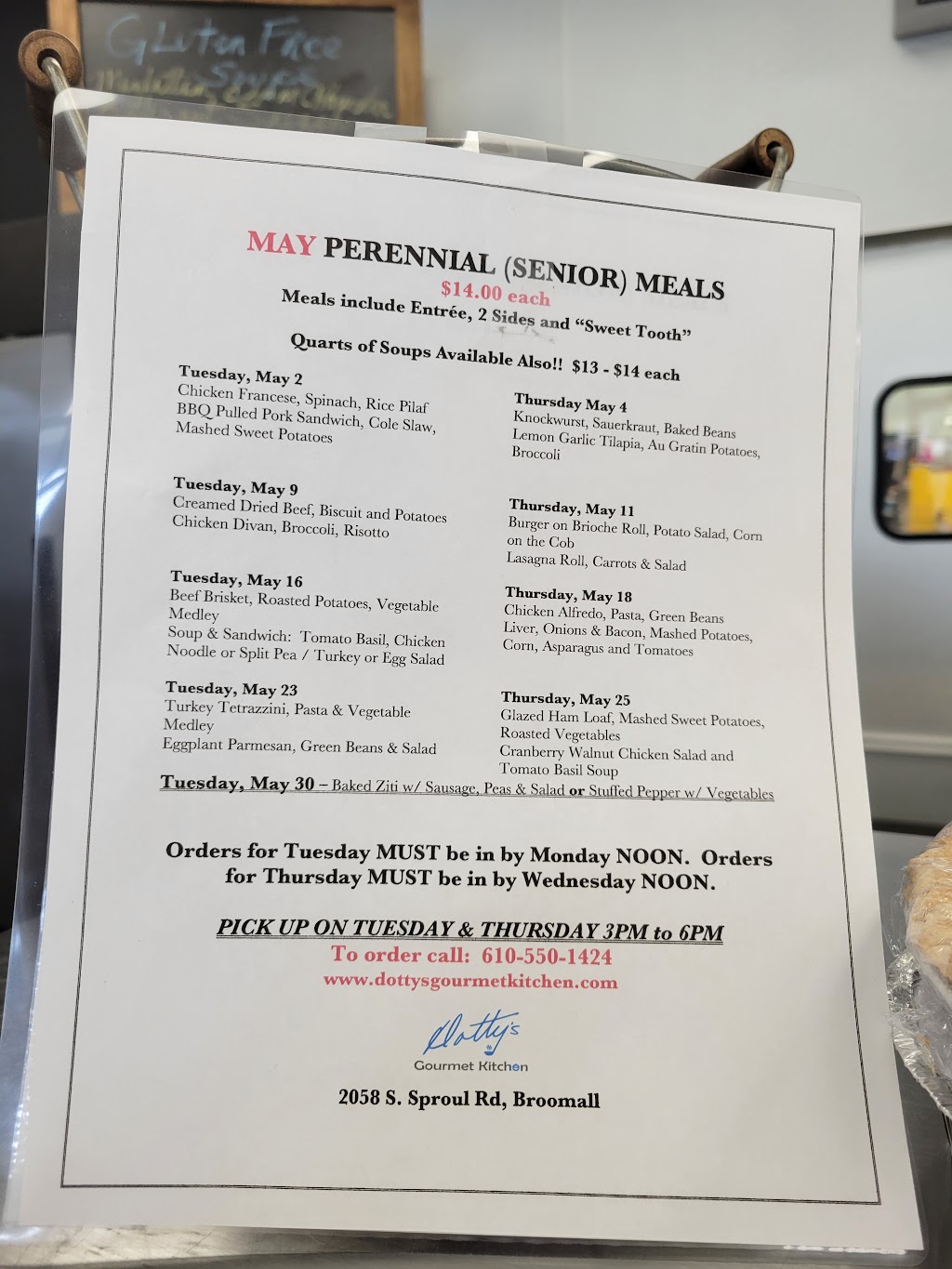 Dottys Gourmet Kitchen | meal takeaway | 2058 Sproul Rd, Broomall, PA 19008, USA | 6103554400 OR +1 610-355-4400