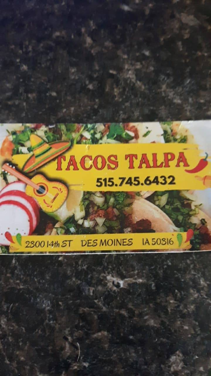 Tacos Talpa | restaurant | 2300 E 14th St, Des Moines, IA 50316, USA | 5157456432 OR +1 515-745-6432