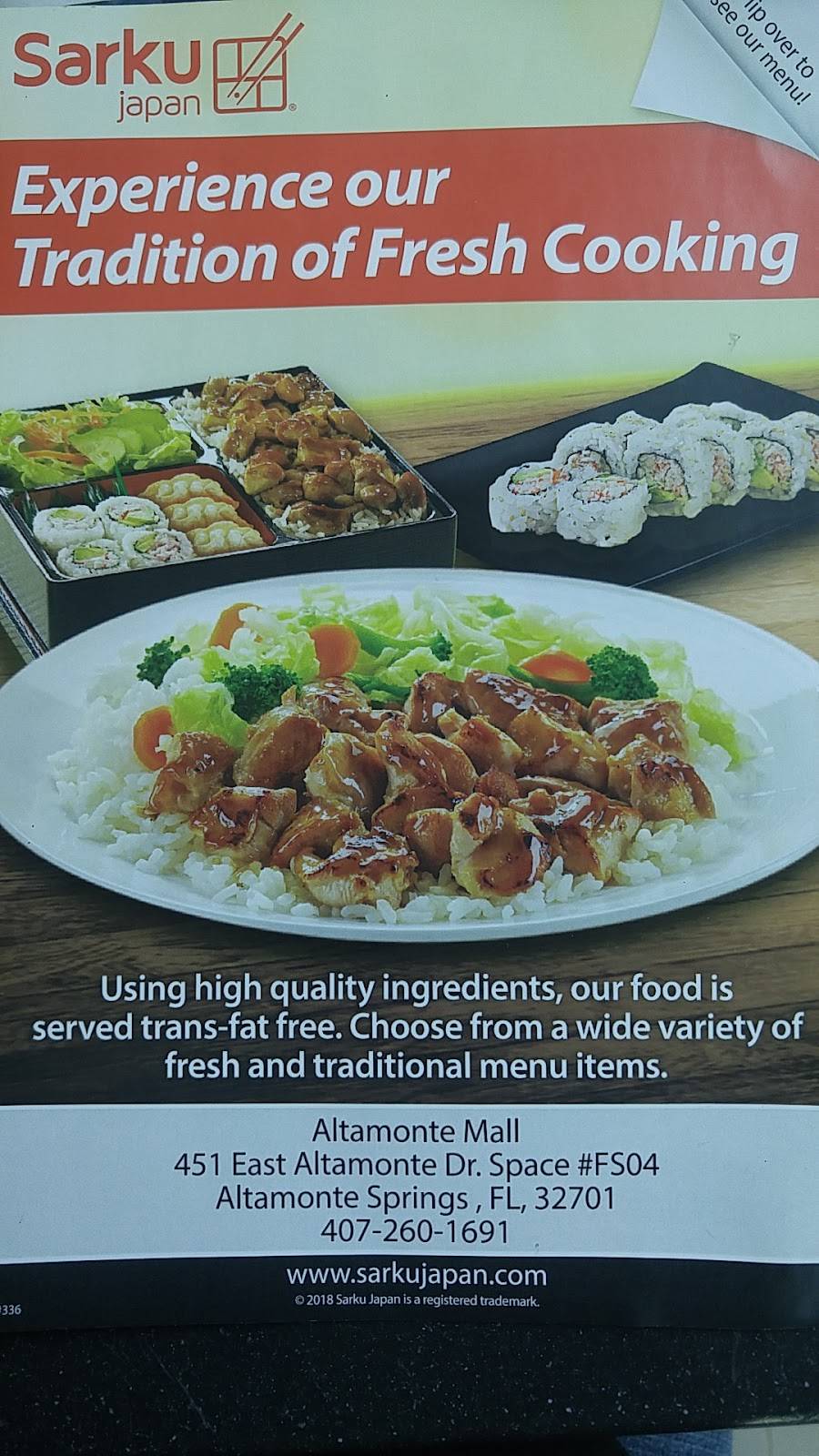 Sarku Japan | restaurant | 451 East Altamonte Dr. Space #FS04, Altamonte Springs, FL 32701, USA | 4072601691 OR +1 407-260-1691