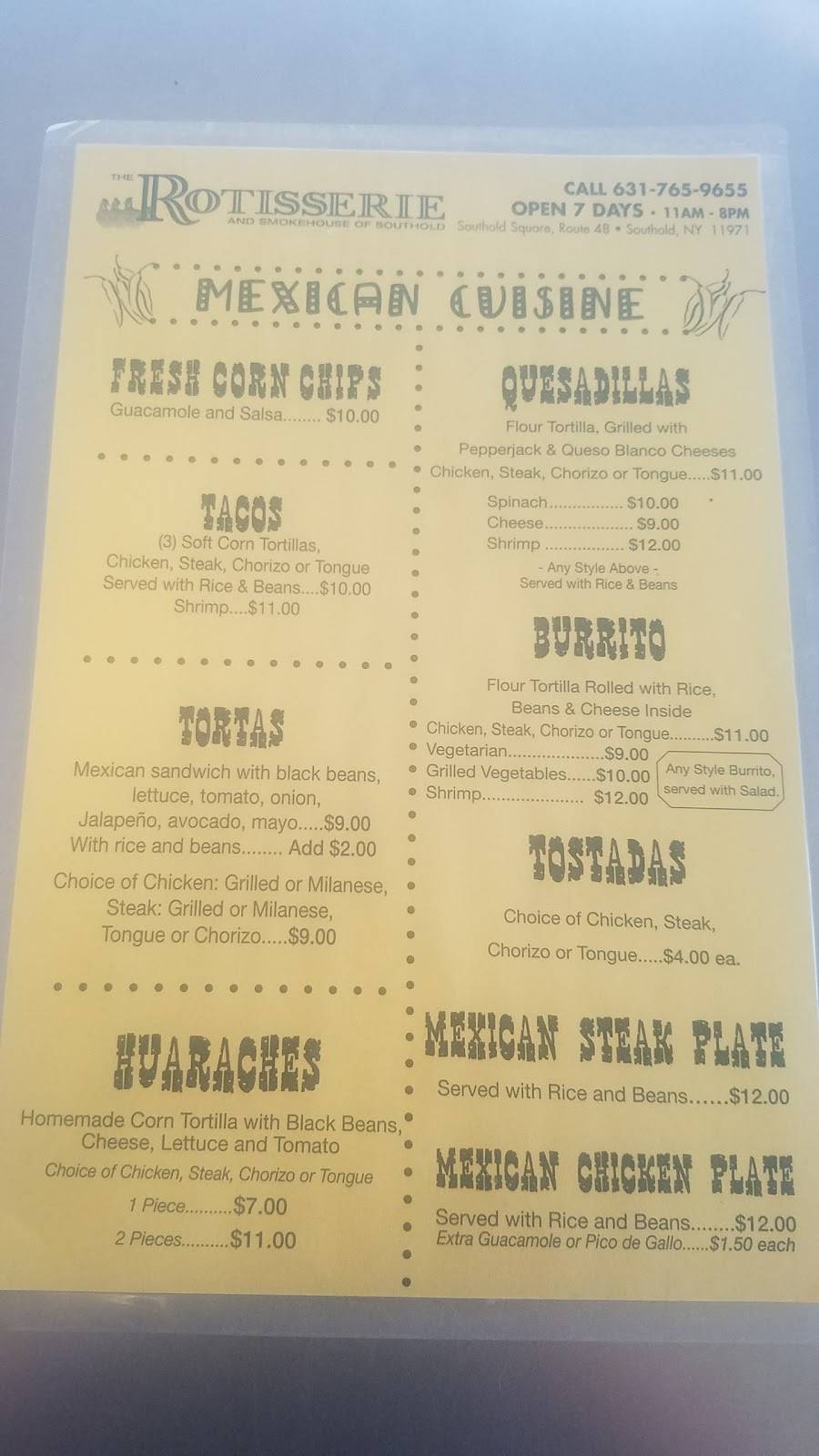 Rotisserie Smokehouse | restaurant | 46520 Middle Rd, Southold, NY 11971, USA | 6317659655 OR +1 631-765-9655