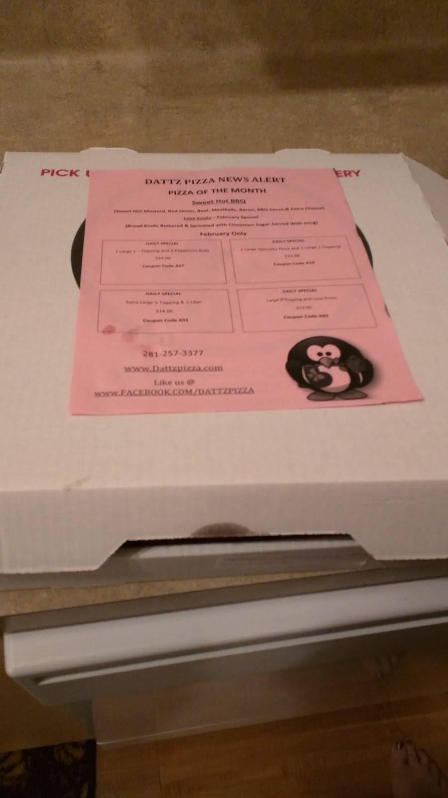 Dattz Pizza | restaurant | 11730 Grant Rd, Cypress, TX 77429, USA | 2812573377 OR +1 281-257-3377