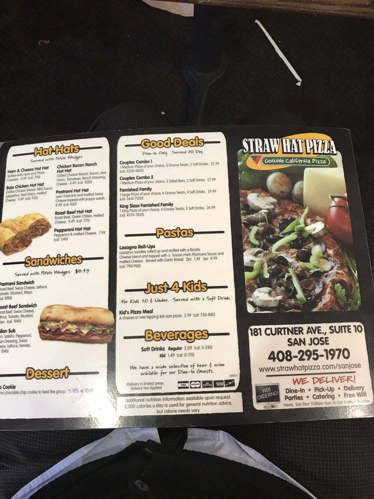 Straw Hat Pizza | restaurant | 81 Curtner Ave, San Jose, CA 95125, USA | 4082951970 OR +1 408-295-1970