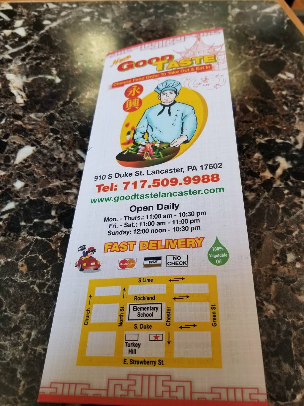 Good Taste Chinese Restaurant | restaurant | 910 S Duke St, Lancaster, PA 17602, USA | 7175099988 OR +1 717-509-9988