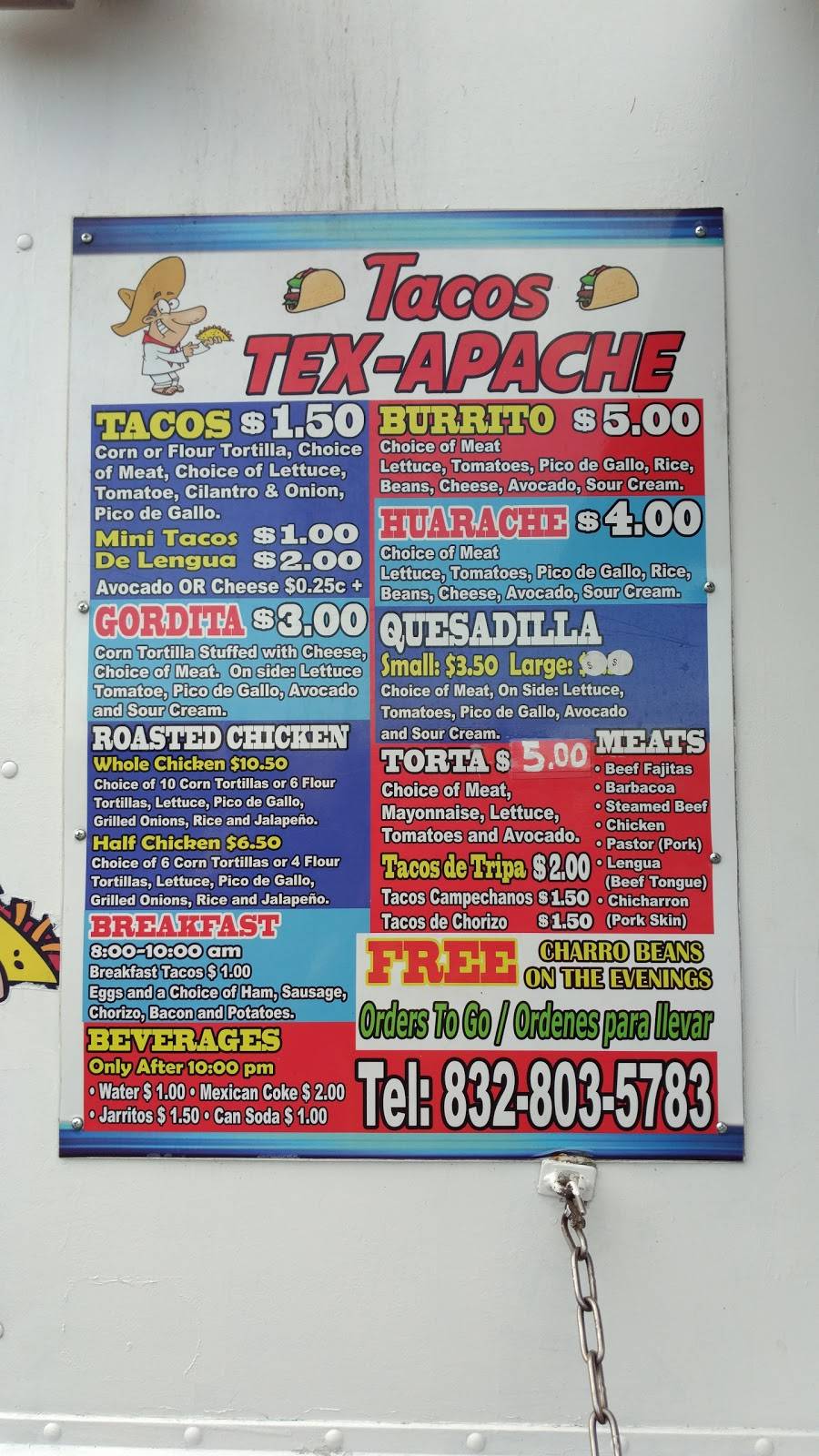 Tacos Tex-Apache | restaurant | 8601-8699 Beverly Hill St, Houston, TX 77063, USA | 8328035783 OR +1 832-803-5783