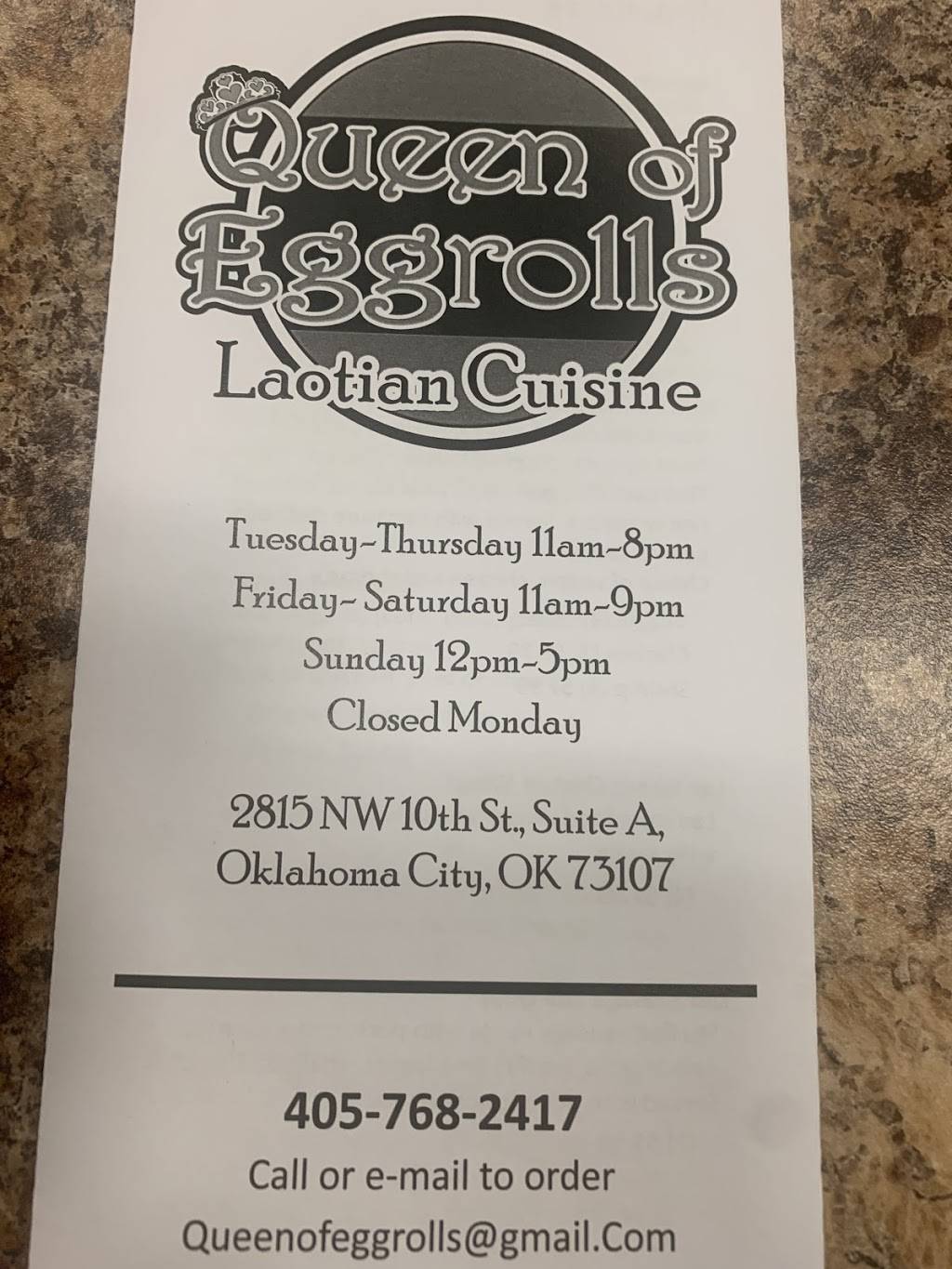 Queen of Eggrolls | restaurant | 2815a NW 10th St, Oklahoma City, OK 73107, USA | 4057682417 OR +1 405-768-2417
