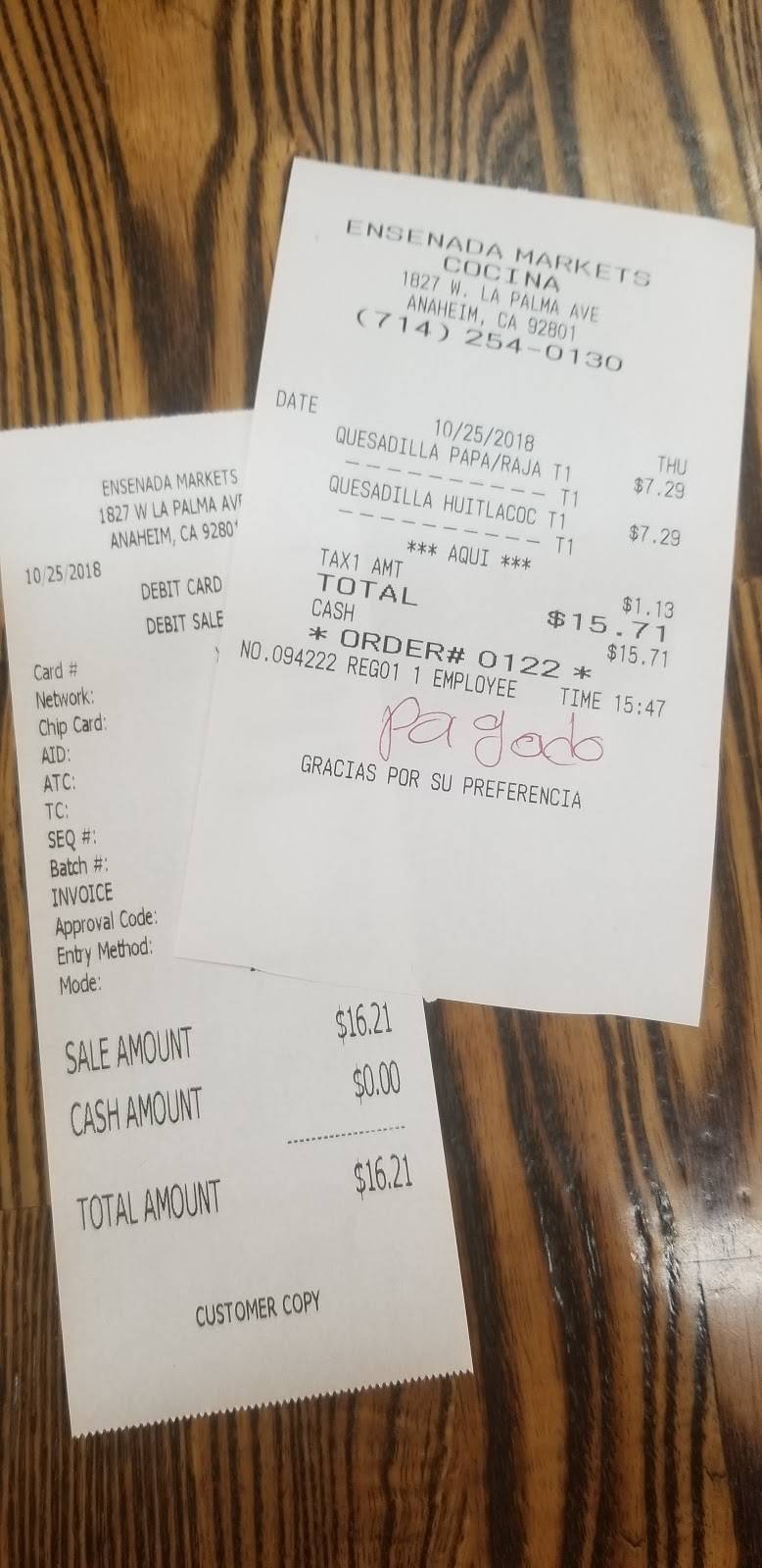 Ensenada Market Restaurant | restaurant | 1827 W La Palma Ave, Anaheim, CA 92801, USA | 7147744330 OR +1 714-774-4330