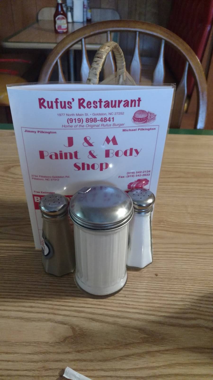 Rufus Restaurant | restaurant | 1977 N Main St, Goldston, NC 27252, USA | 9198984841 OR +1 919-898-4841