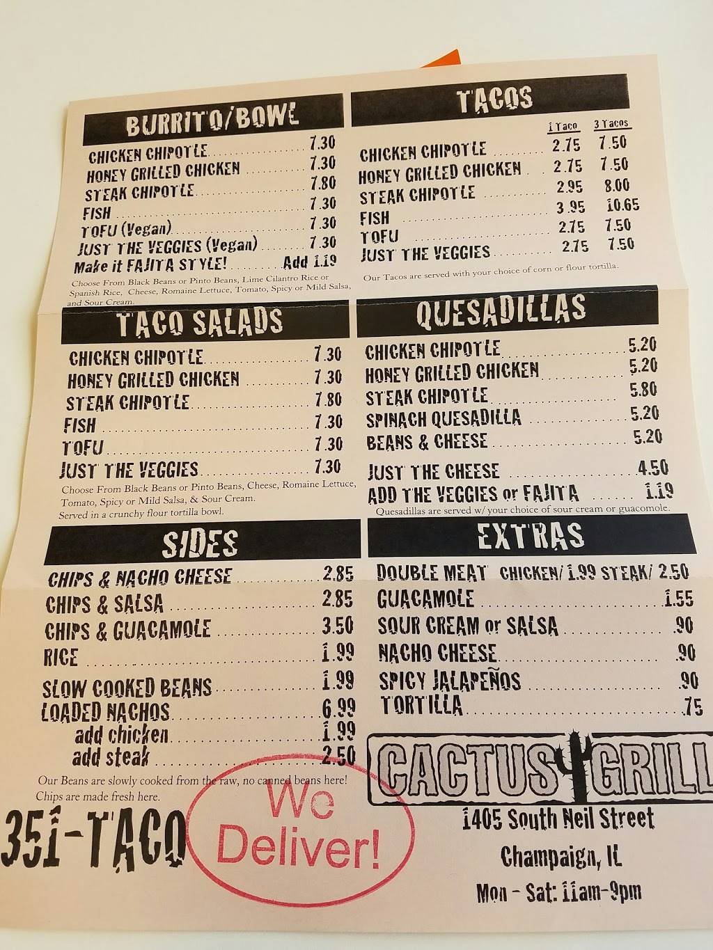 Cactus Grill | restaurant | 1405 S Neil St, Champaign, IL 61820, USA | 2173518226 OR +1 217-351-8226