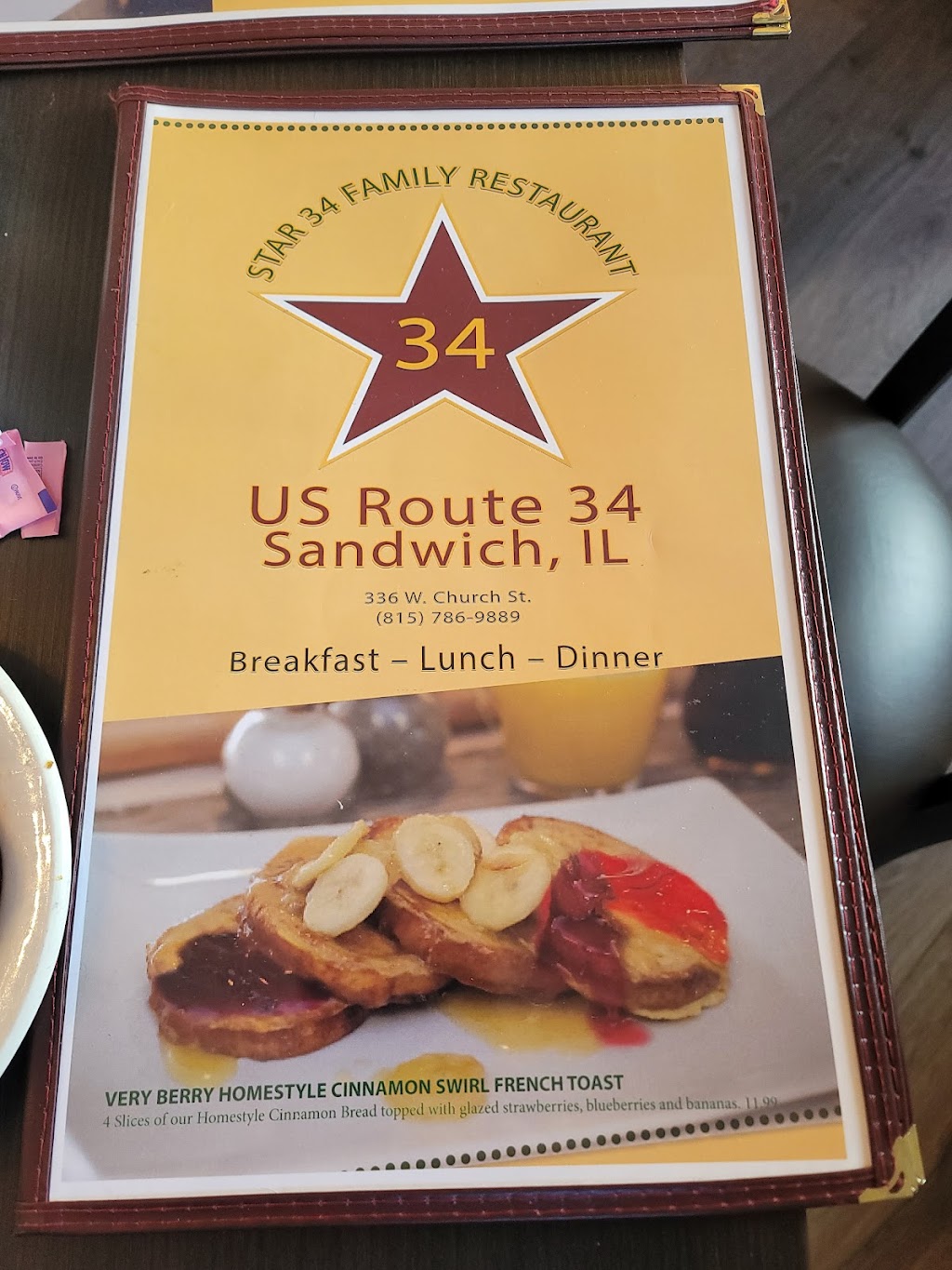 Star 34 Cafe | restaurant | 336 W Church St, Sandwich, IL 60548, USA | 8157869944 OR +1 815-786-9944
