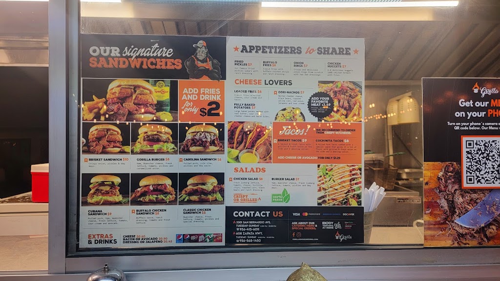 Gorilla Smoke & Grill | restaurant | 3301 San Bernardo Ave, Laredo, TX 78040, USA | 9564156011 OR +1 956-415-6011