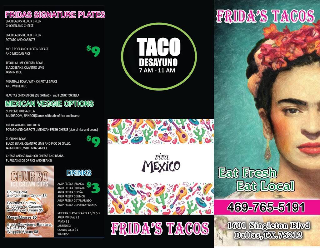 Fridas Tacos | restaurant | 1601 Singleton Blvd, Dallas, TX 75212, USA | 4697655191 OR +1 469-765-5191