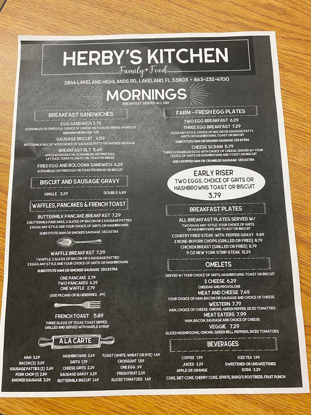 Herbys Kitchen | restaurant | 2844 Lakeland Highlands Rd, Lakeland, FL 33803, USA | 8632324700 OR +1 863-232-4700