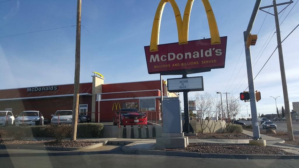 McDonalds | cafe | 1598 George Dieter Dr, El Paso, TX 79936, USA | 9158550834 OR +1 915-855-0834