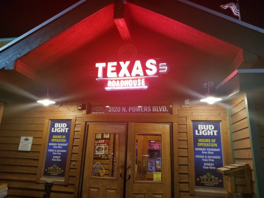 Texas Roadhouse | restaurant | 3120 N Powers Blvd, Colorado Springs, CO 80922, USA | 7196388050 OR +1 719-638-8050