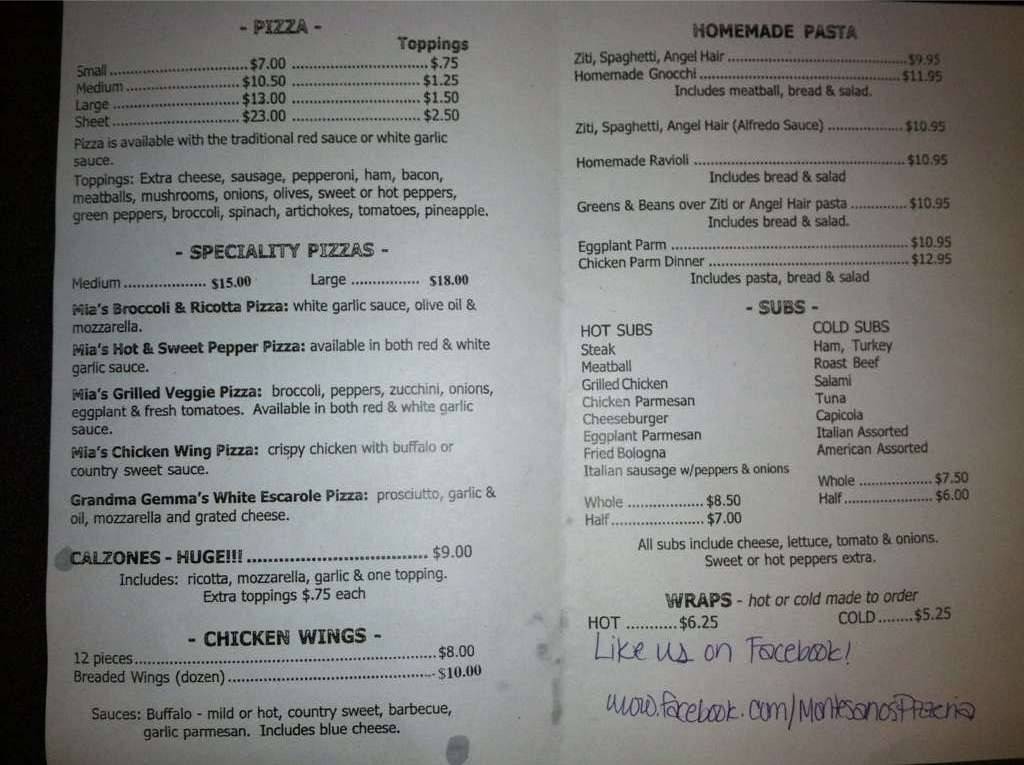 Montesanos Pizza | restaurant | 2 Park Ln, Rush, NY 14543, USA | 5855331150 OR +1 585-533-1150