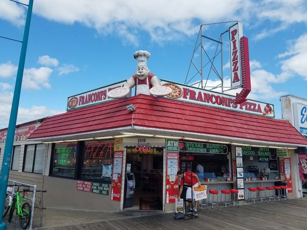 Franconis Pizza | restaurant | 3318 Boardwalk, Wildwood, NJ 08260, USA | 6095222800 OR +1 609-522-2800