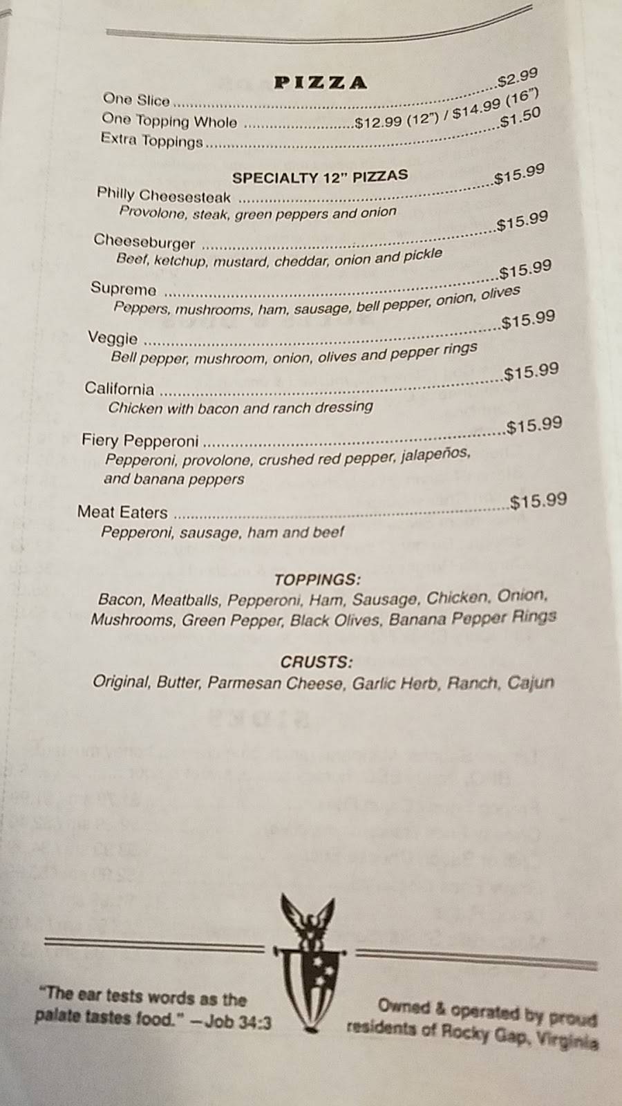 Woodys Grill | restaurant | 12749 N Scenic Hwy, Rocky Gap, VA 24366, USA | 2769709745 OR +1 276-970-9745