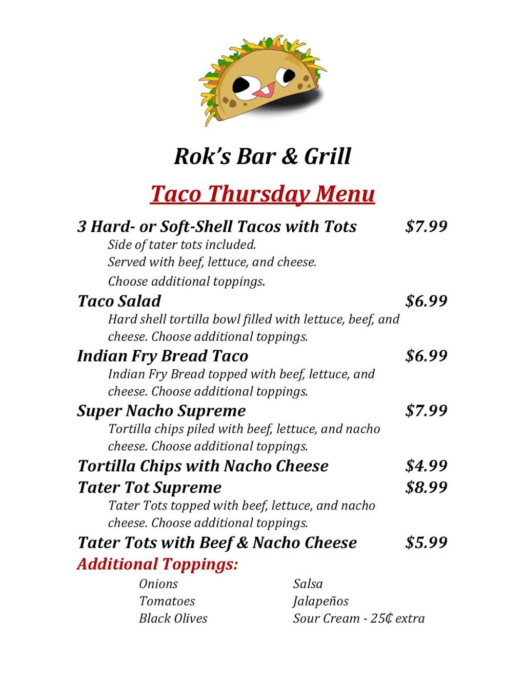 Rok’s Bar & Grill | restaurant | 601 Colfax St, Boyden, IA 51234, USA | 7127252110 OR +1 712-725-2110