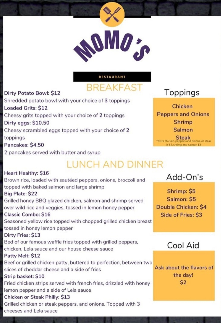 MoMos Restaurant | restaurant | 742 E 185th St, Cleveland, OH 44119, USA | 2169386080 OR +1 216-938-6080