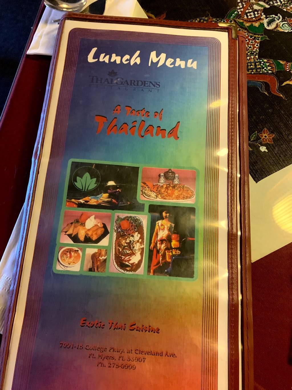 Thai Gardens | restaurant | 7091 College Pkwy #15, Fort Myers, FL 33907, USA | 2392750999 OR +1 239-275-0999